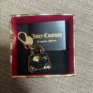 Juicy Couture Black and Gold Handbag Keychain